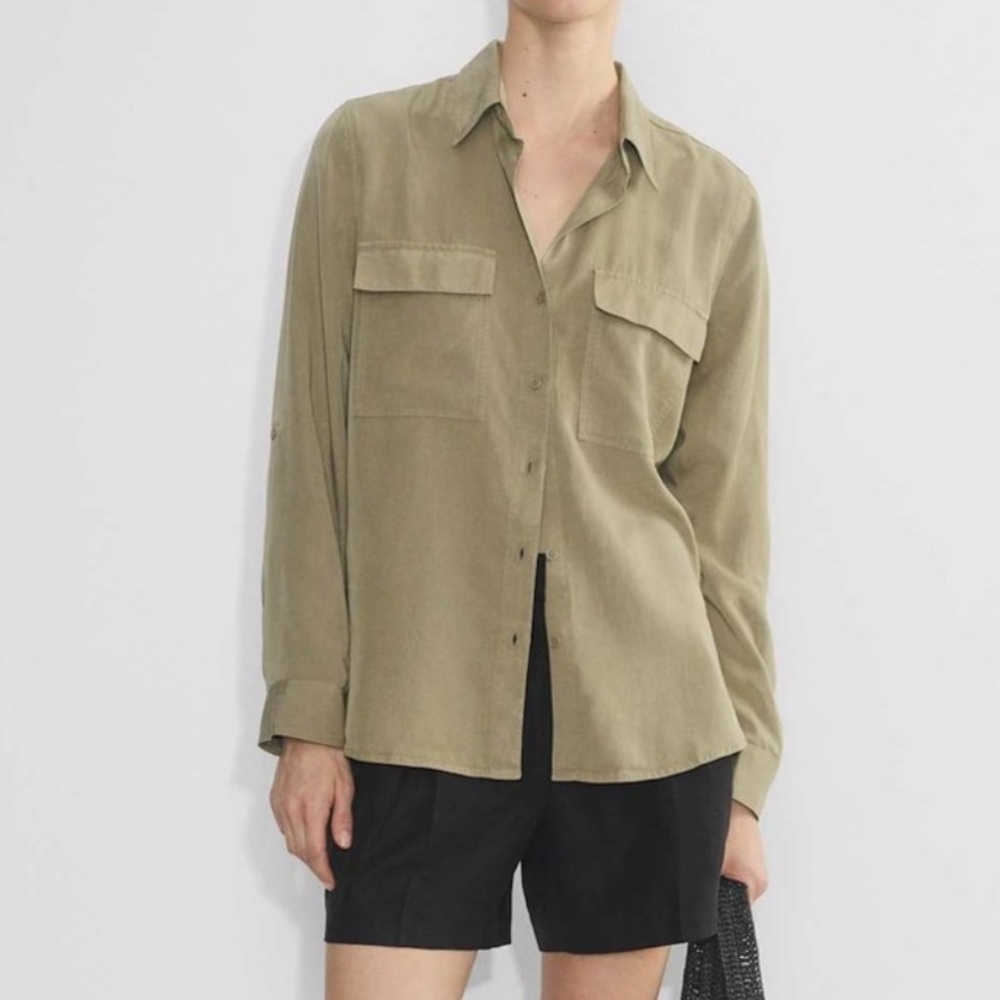 Babaton Utility Shirt Button Down Blouse Sz S